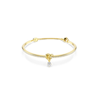 swarovski سوار lifelong، قطع مستدير، شكل قلب، لون أبيض، طلاء باللون الذهبي