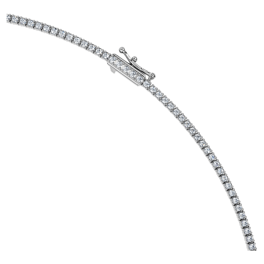 swarovski عقد تنس eternity، ألماس مُصنع في المختبر بإجمالي 3 قيراط، شكل دائري، ذهب أبيض عيار 18