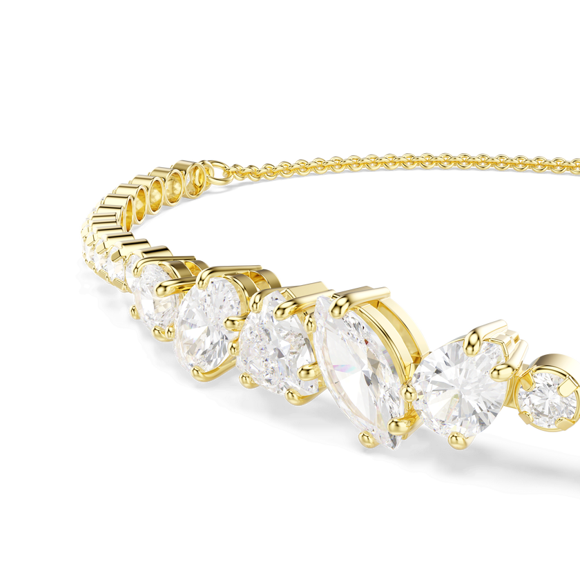 swarovski سوار mesmera، قطع متنوع، لون أبيض، لمسة نهائية من الذهب عيار 18 قيراط
