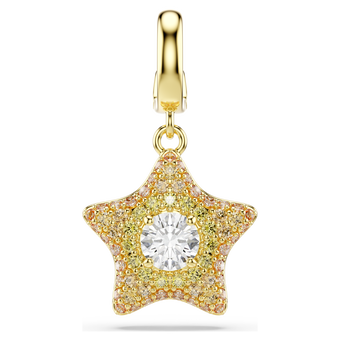 swarovski تعليقة sublima، قطع مُستدير، شكل نجمة، لون أصفر، لمسة نهائية من الذهب عيار 18 قيراط