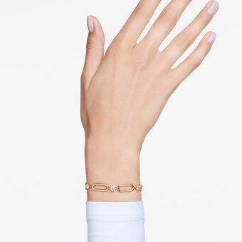 swarovski سوار constella، لون أبيض، لمسة نهائية من الذهب عيار 18 قيراط