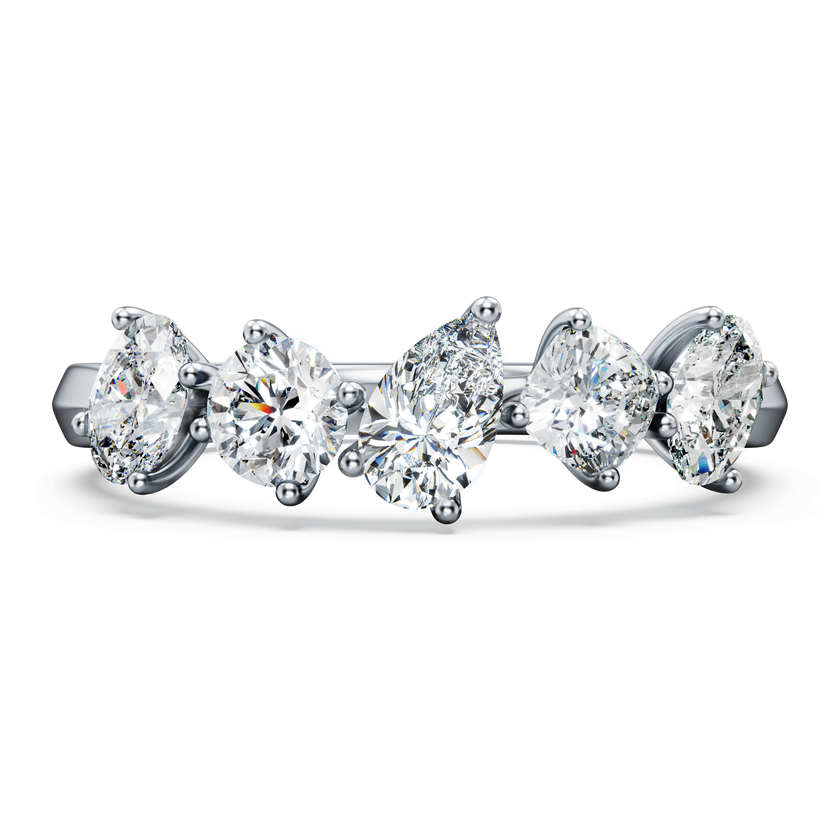 swarovski خاتم galaxy، ألماس مُصنع في المختبر بإجمالي 1 قيراط، أشكال متنوعة، ذهب أبيض عيار 18