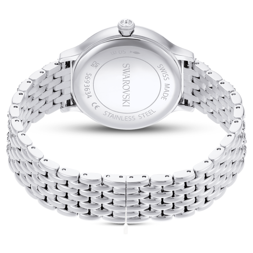 swarovski ساعة imber، صناعة سويسرية، سوار معدني، لون فضي، ستانلس ستيل