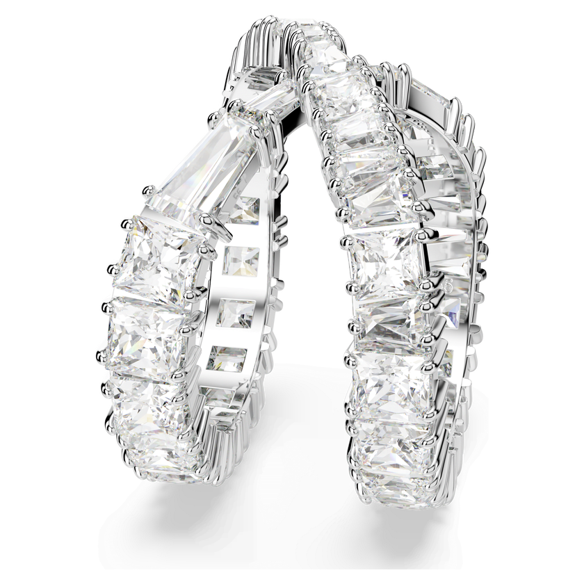 swarovski خاتم hyperbola، شكل إنفينيتي، لون أبيض، طلاء روديوم