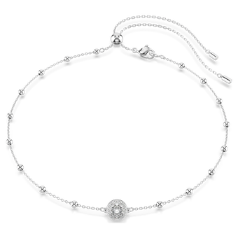 swarovski قلادة una angelic، قطع مستدير، حليات ثنائية الوجه، لون أبيض، طلاء روديوم