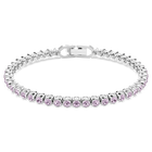 swarovski imber emily tennis bracelet  round cut  purple  rhodium plated