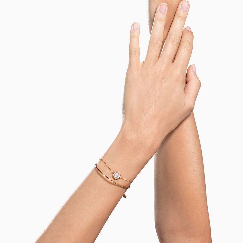 swarovski سوار ginger، لون أبيض، طلاء ذهبي وردي