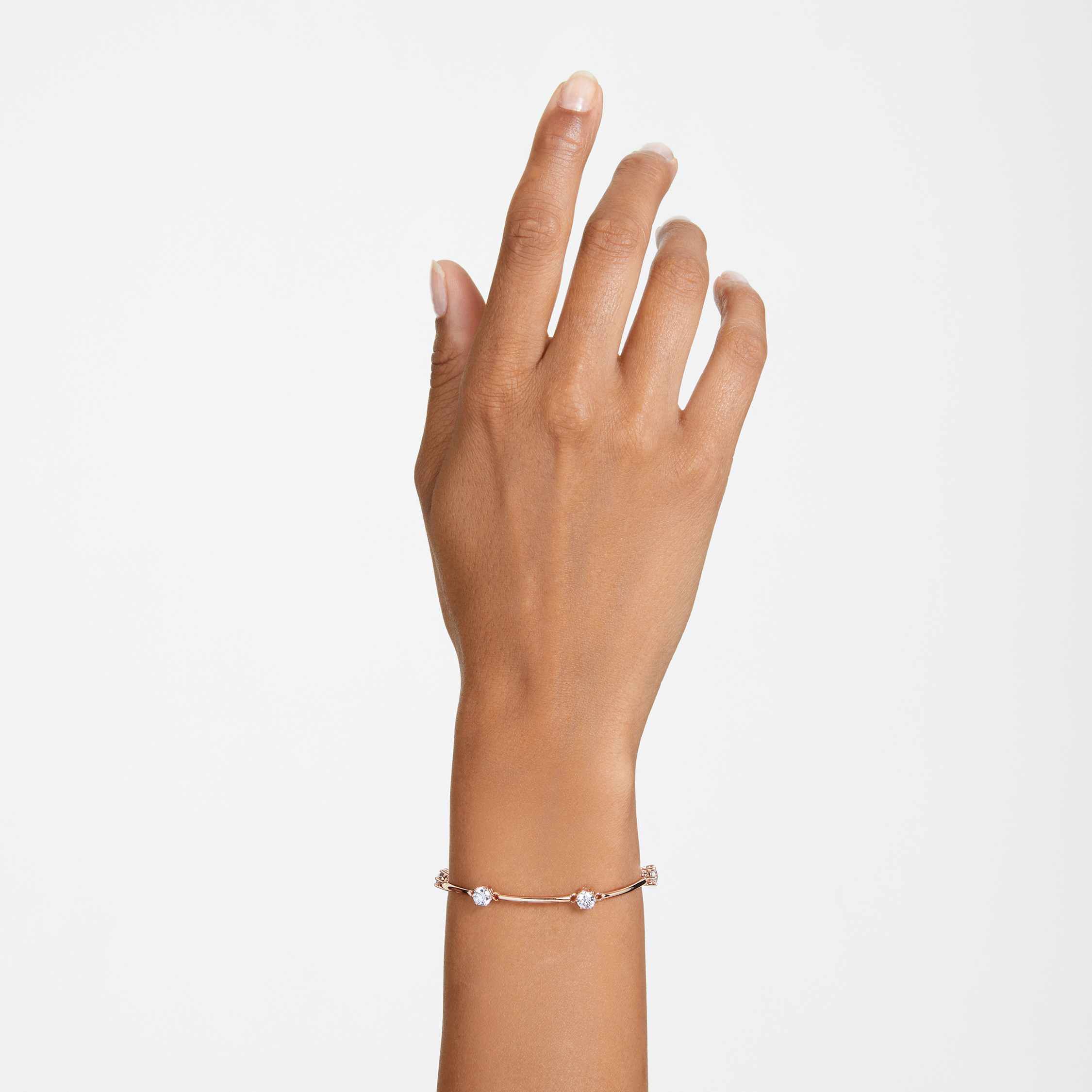 swarovski سوار constella، قطع مستدير، لون أبيض، طلاء ذهبي وردي