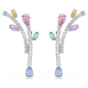 أقراط متدلية ariana grande x swarovski، قطع متنوع، ألوان متعددة، طلاء روديوم