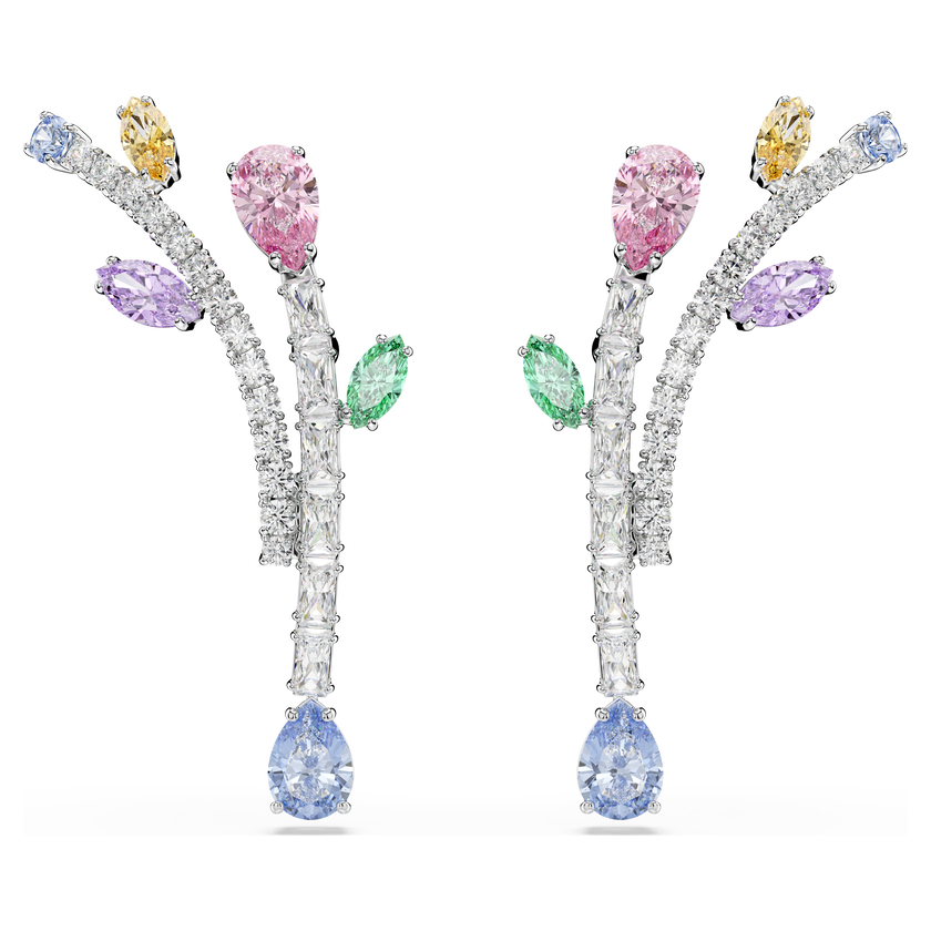 أقراط متدلية ariana grande x swarovski، قطع متنوع، ألوان متعددة، طلاء روديوم