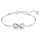 Hyperbola bracelet, Infinity, White, Rhodium plated
