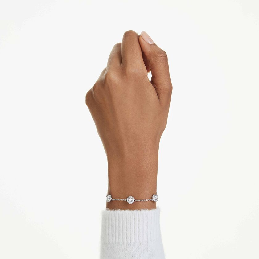 swarovski سوار una angelic، قطع مستدير، حليات ثنائية الوجه، لون أبيض، طلاء روديوم