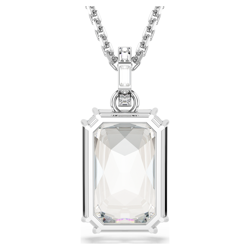 swarovski قلادة millenia، قطع مثمن، لون أبيض، طلاء روديوم