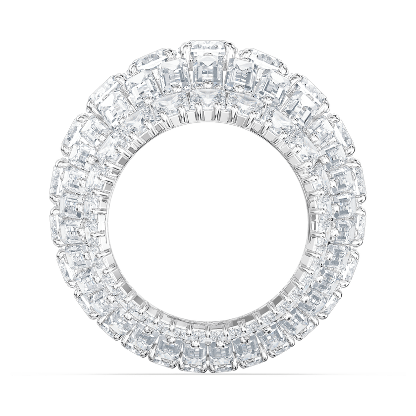 swarovski خاتم hyperbola كوكتيل، كبير، لون أبيض، طلاء روديوم