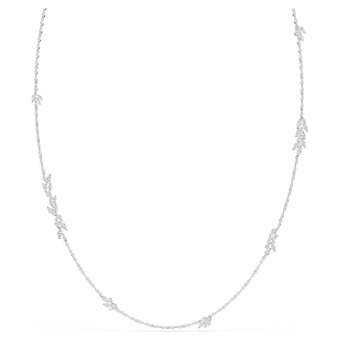 swarovski عقد متعدد الخيوط mesmera، قطع ماركيز، لون أبيض، طلاء روديوم