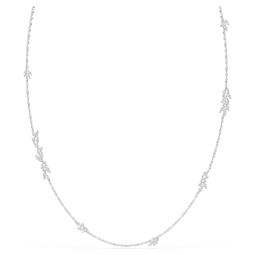 swarovski عقد متعدد الخيوط mesmera، قطع ماركيز، لون أبيض، طلاء روديوم