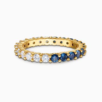 خاتم Vittore المنقسم إلى نصفين XL، لون أزرق، طلاء باللون الذهبي