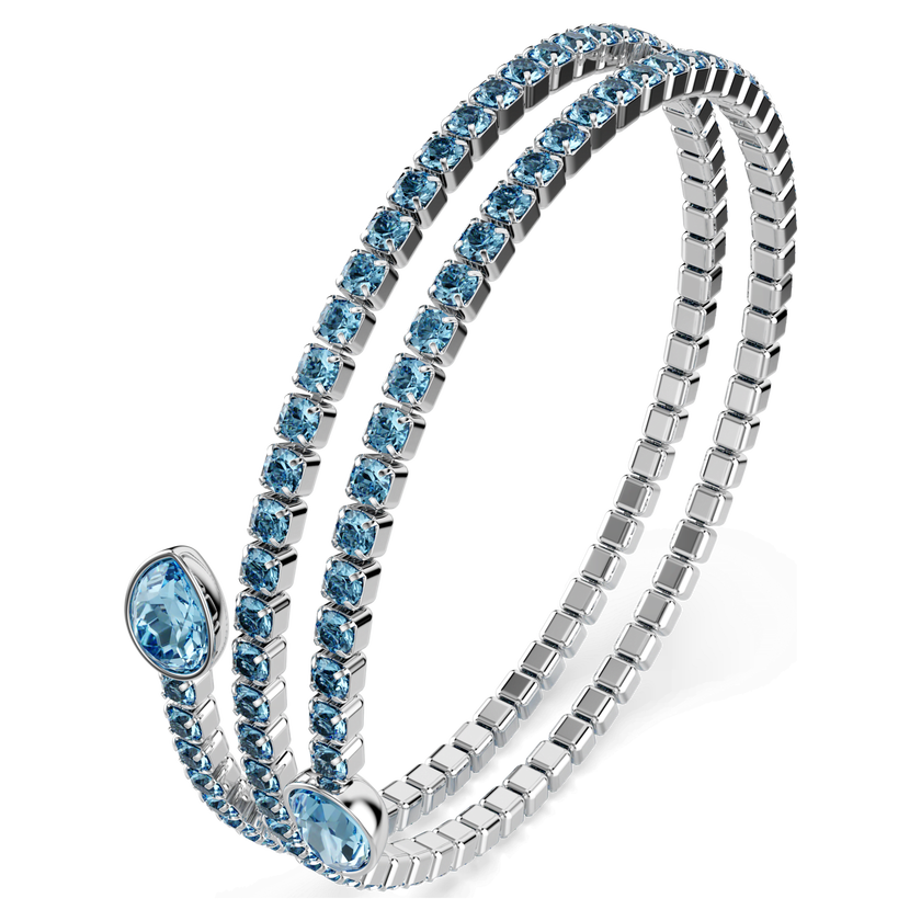 swarovski سوار twisty، قطع متنوع، لون أزرق، طلاء روديوم