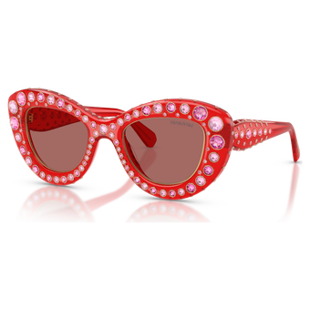 swarovski sunglasses  cat eye shape  sk6060  red