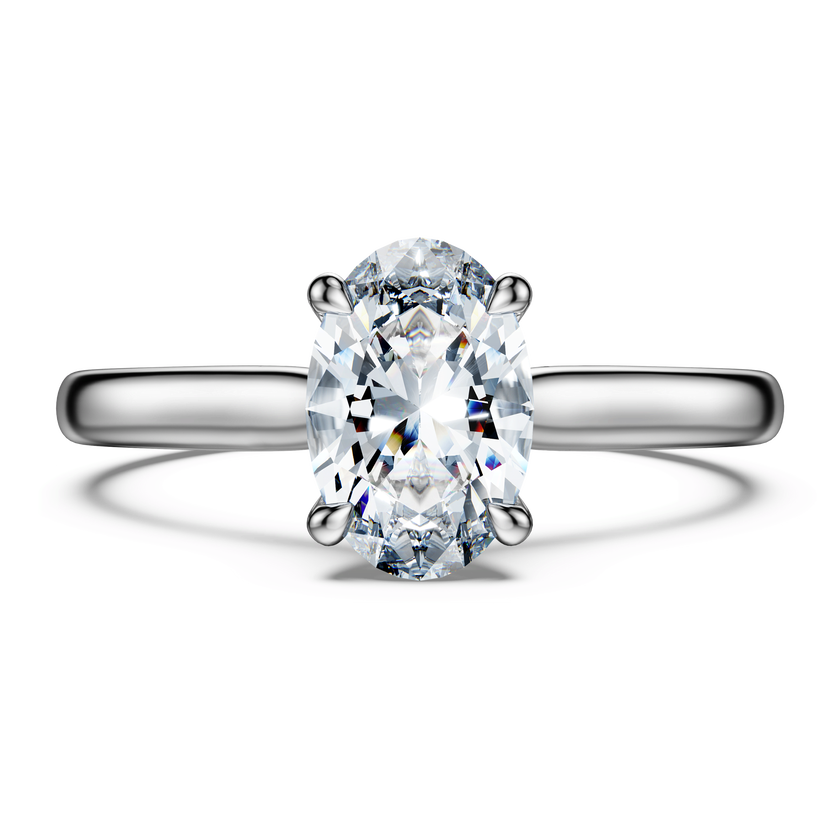swarovski خاتم سوليتير eternity، ألماس مُصنع في المختبر بإجمالي 1 قيراط، شكل بيضاوي، ذهب أبيض عيار 18