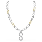 swarovski سلسلة dextera، قطع مستدير، لون أبيض، لمسة نهائية من معادن مختلطة