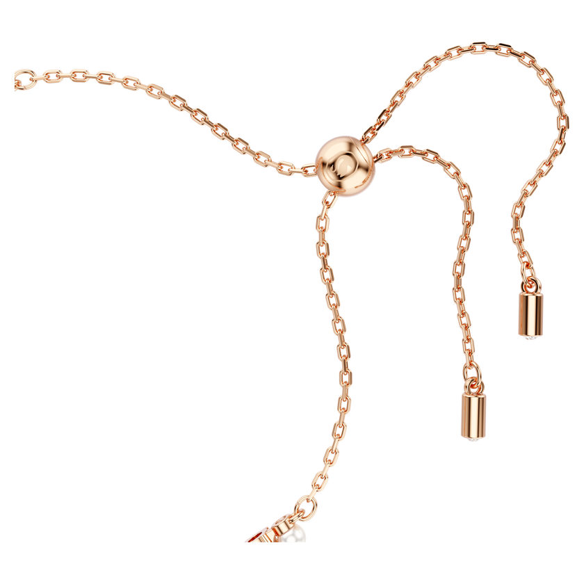 swarovski سوار matrix tennis، لؤلؤ كريستال، قطع مستدير، لون أبيض، طلاء باللون الذهبي الوردي