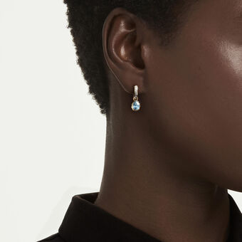 swarovski أقراط متدلية chroma، قطع كمثري، لون أزرق، لمسة نهائية من الذهب عيار 18 قيراط