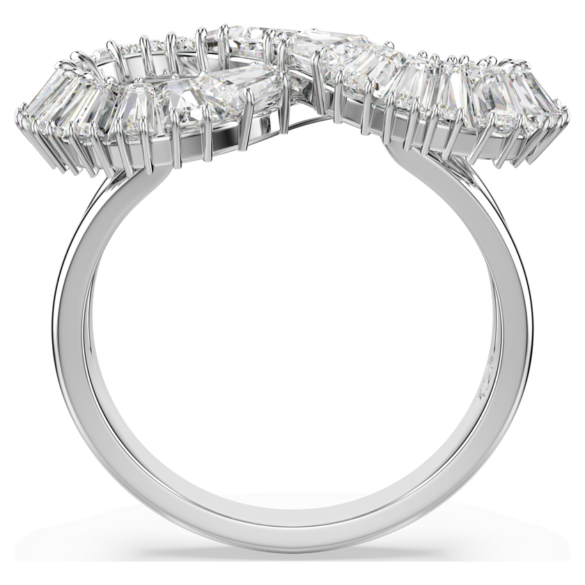 swarovski خاتم كوكتيل hyperbola، شكل إنفينيتي، لون أبيض، طلاء روديوم