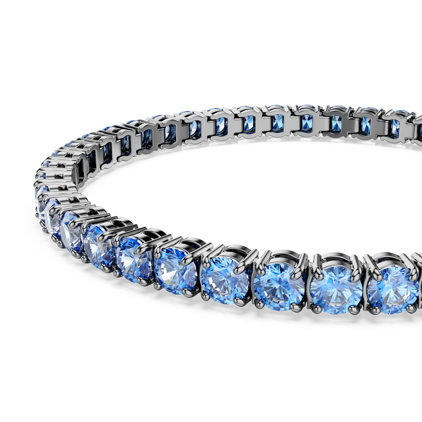 swarovski سوار matrix tennis، قطع مستدير، لون أزرق، طلاء روثينيوم