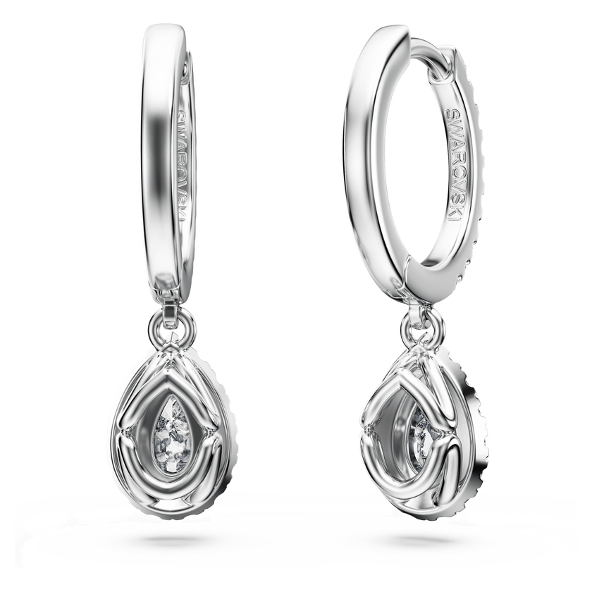 swarovski أقراط متدلية eternity، ألماس مُصنع في المختبر بإجمالي 1 25 قيراط، شكل كمثرى، ذهب أبيض عيار 18