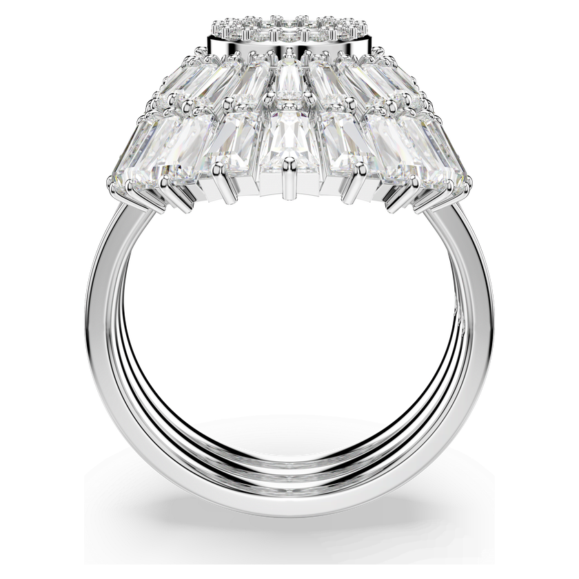 swarovski خاتم idyllia، طقم مكون من 3 قطع، قطع متنوع، على شكل صدفة، لون أبيض، طلاء روديوم