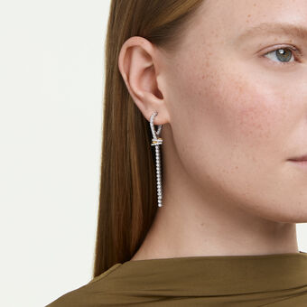 swarovski أقراط متدلية hyperbola، قطع مُستدير، شكل عقدة، لون أبيض، لمسة نهائية من معادن مختلطة