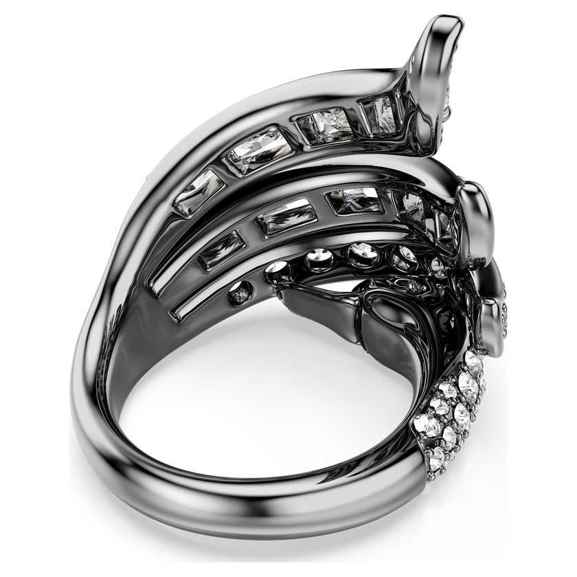 swarovski خاتم the vienna collection، شكل بجعة، لون أبيض، طلاء روثينيوم
