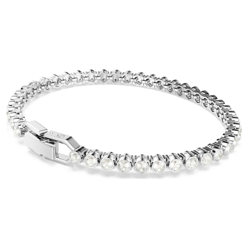 swarovski سوار imber emily tennis، قطع مستدير، لون رمادي، طلاء روديوم
