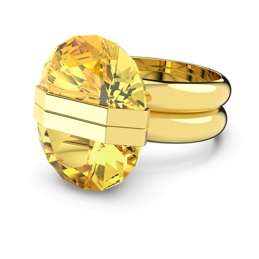 swarovski خاتم lucent، بمغناطيس، لون أصفر، طلاء باللون الذهبي