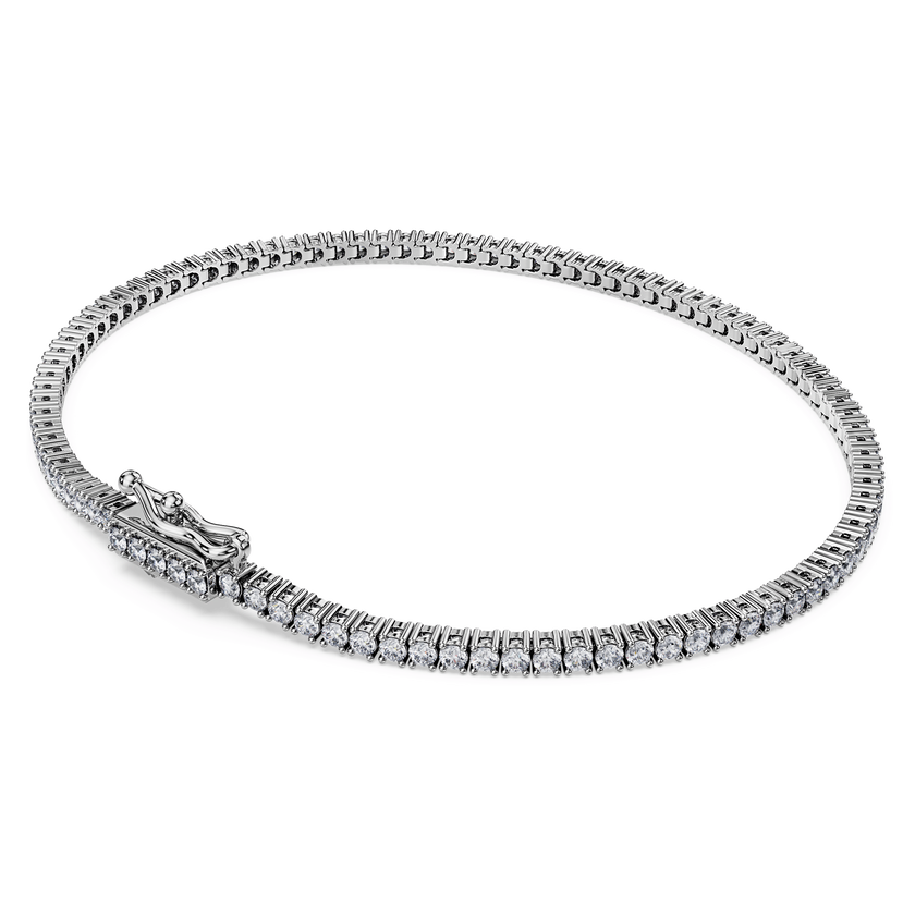 swarovski سوار تنس eternity، ألماس مُصنع في المختبر إجمالي 1 5 قيراط، شكل دائري، ذهب أبيض عيار 18 قيراط
