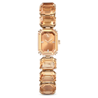 swarovski millenia watch octagon cut bracelet brown champagne gold tone finish