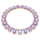swarovski millenia tennis necklace oversized crystals octagon cut purple gold tone plated