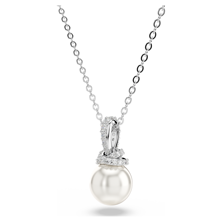 swarovski طقم originally، ترصيع بافيه، لؤلؤ كريستال، لون أبيض، طلاء روديوم