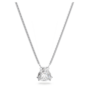 swarovski قلادة millenia، مزدانة بكريستال مثلث، لون أبيض، طلاء روديوم