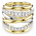 swarovski hyperbola cocktail ring  round cut  white  mixed metal finish