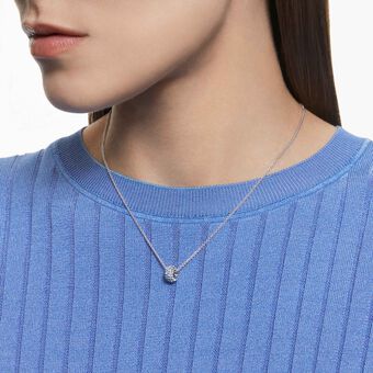 swarovski قلادة stone، لون أزرق، طلاء روديوم