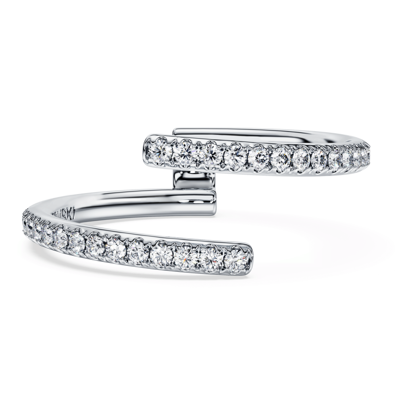swarovski خاتم مفتوح eternity، ألماس مُصنع في المختبر إجمالي 0 2 قيراط، شكل دائري، ذهب أبيض عيار 18 قيراط