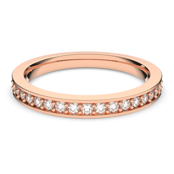 swarovski خاتم matrix، لون أبيض، طلاء ذهبي وردي