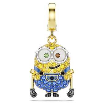 swarovski minions bob charm  pav   multicolored  gold tone plated
