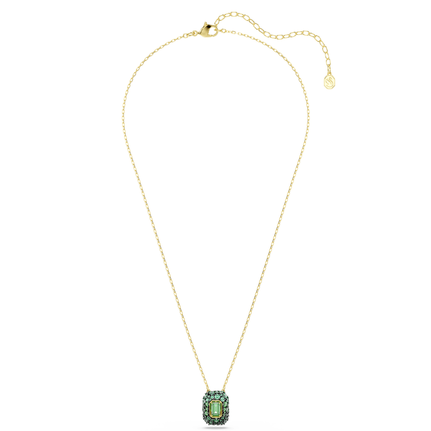 swarovski قلادة sublima، قطع مُثَمَّن، لون أخضر، لمسة نهائية من الذهب عيار 18 قيراط