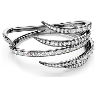 swarovski أسورة the vienna collection، شكل ريشة، لون أبيض، طلاء روثينيوم