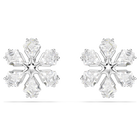 swarovski أقراط دبوسية idyllia، قطع متنوع، ندفة ثلج، لون أبيض، طلاء روديوم
