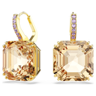 swarovski millenia drop earrings mixed cuts caramel gold tone plated