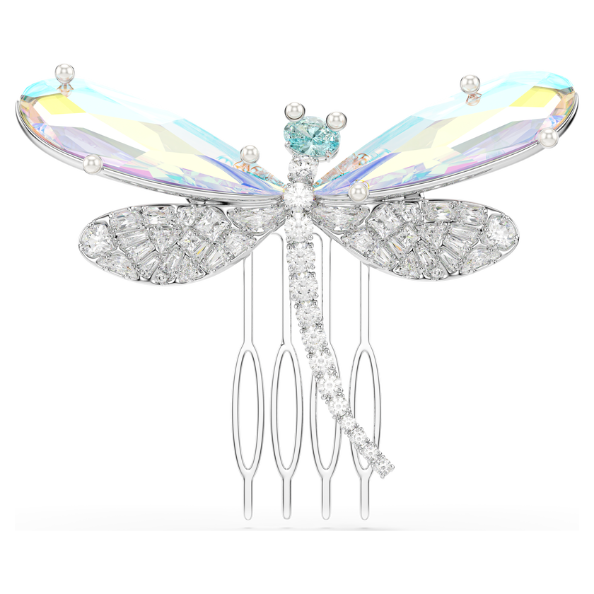 بروش وإكسسوار للشعر ariana grande x swarovski، قطع متنوع، شكل يعسوب، لون أخضر، طلاء روديوم